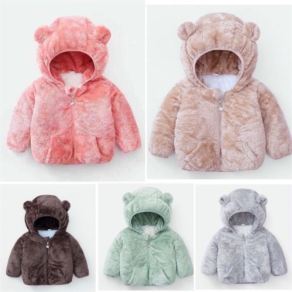 Áo khoác lông tai gấu (1-3Y) CLO