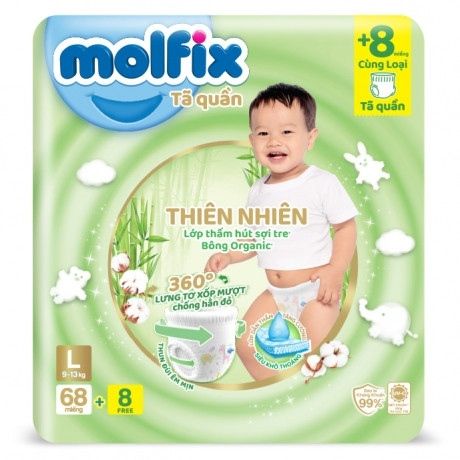 Bỉm Molfix quần L68+8 (9-14kg)