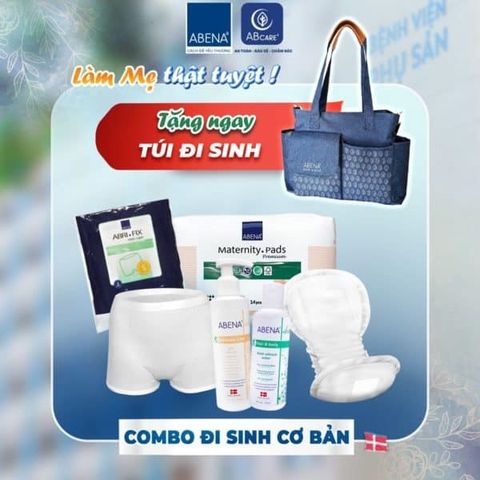 Combo đi sinh 4 món cho MẸ: Nước rửa, Băng lót, Dầu tắm gội khô, Quần lót bầu cotton tặng Túi đi sinh trị giá 250k