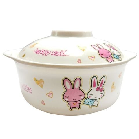 Bát ăn dặm in hình có nắp Thái H234