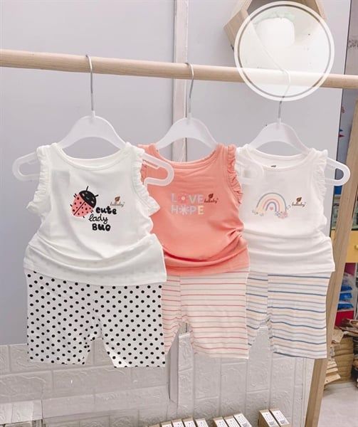 Bộ BG sát nách NH151V Lullaby Trắng bi (18-24M)