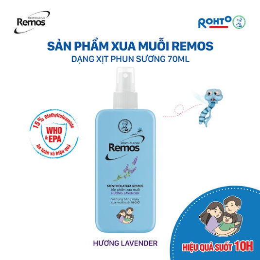 Xịt chống muỗi REMOS hương Lavender 70ml