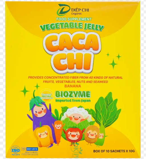Thạch rau củ Cacachi vị Chuối (Hộp 10 gói x 10g) (Hộp)