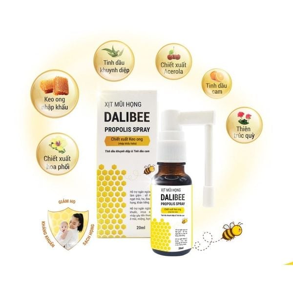 Xịt mũi họng Keo ong Dalibee Propolis Spray 30ml cho trẻ từ 6 tháng