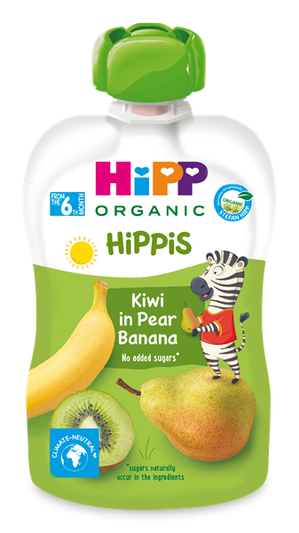 Hoa quả nghiền Hipp oganic vị Kiwi, lê , chuối 100g