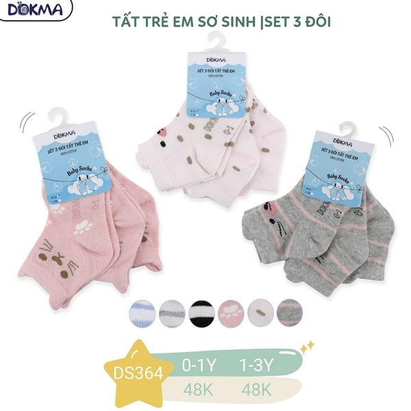 Set 3 đôi tất Dokma 1-3Y