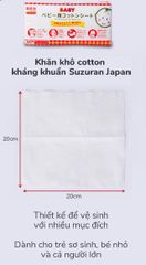 Khăn khô Cotton kháng khuẩn Suzuran Japan