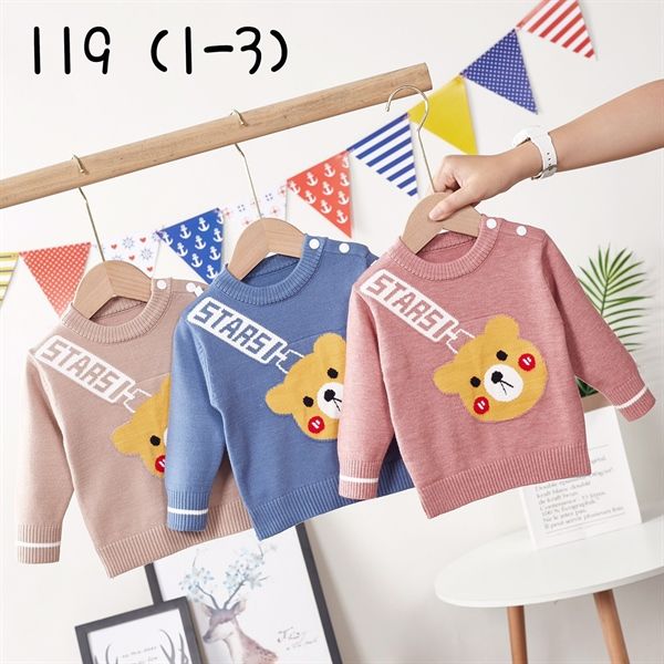 Áo len cài vai gấu stars - Xanh - size 2