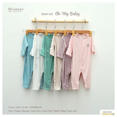 Bộ sơ sinh body dài tay Hrnee - (3-6M)