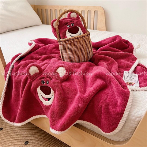 Set chăn + khăn mặt lông cừu - Đỏ