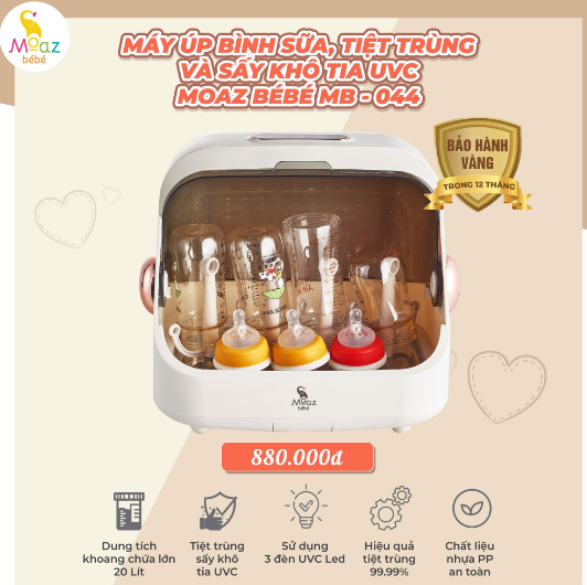 Máy úp bình sữa, tiệt trùng sấy khô tia UVC Moaz Bebe MB 044