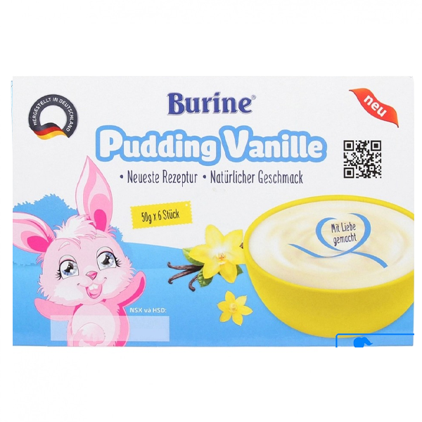Cháo sữa Burine 6m (vỉ 6 hộp) Pudding