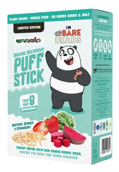 Bánh ngũ cốc Natufoodies Organic - Vị Củ dền, bó xôi, dâu tây 21g 8M+