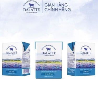 Sữa tươi Dalatte nguyên bản tiệt trùng - Ít Đường 110ml (Vỉ 4 hộp)