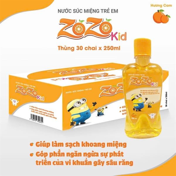 Nước súc miệng trẻ em Zozo Kid hương cam