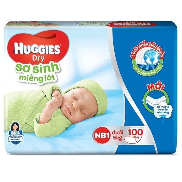 Bỉm Huggies miếng lót SS NB1 (100 miếng)