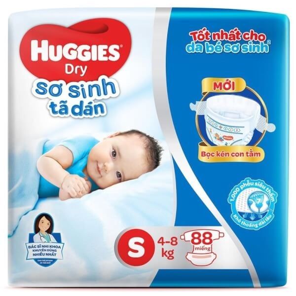 Bỉm tã dán Huggies S80 sơ sinh (4-8kg)