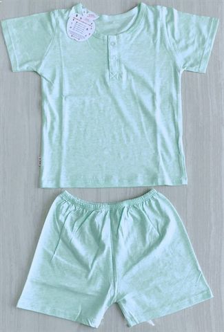 Bộ cộc tay cổ trụ IQ BABY Xanh Ngọc