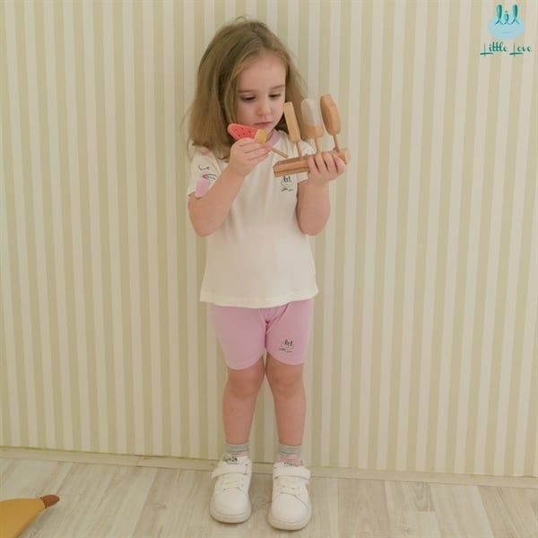 Bộ lửng in phối tay vải tăm LIL LCT79 trắng hồng (18-24M) (11-13kg)