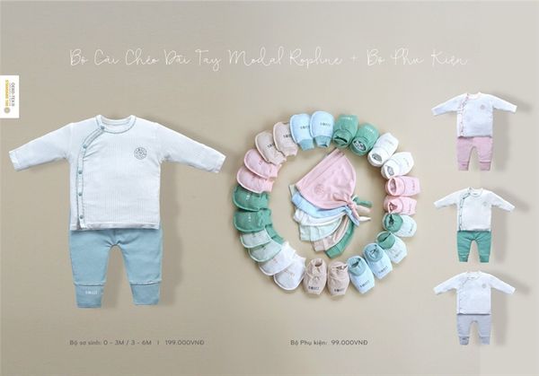 Bộ sơ sinh cài chéo Hrnee