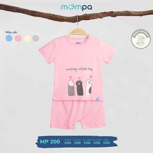 Bộ CT cài vai BG MP200 Mompa Hồng 9-12M