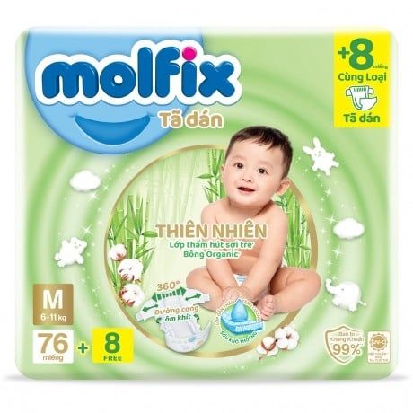 Bỉm Molfix dán M76+8 (6-11kg)