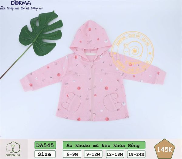 Áo khoác mũ kéo khóa Dokma DA545 (18-24M) CLO