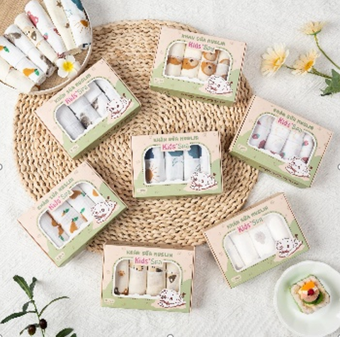 Khăn sữa Muslin Nhật Nam 2 lớp ( 6 chiếc)