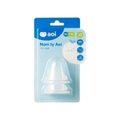 Núm ty Silicone Aoi size SS 0-1 tháng (vỉ đôi)