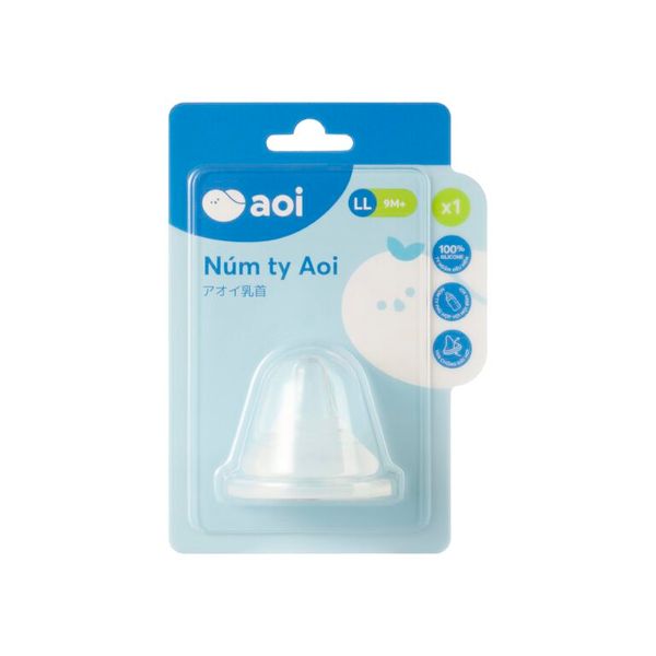 Q - KM Núm ty Silicone Aoi size L 6-9 tháng (vỉ đơn)