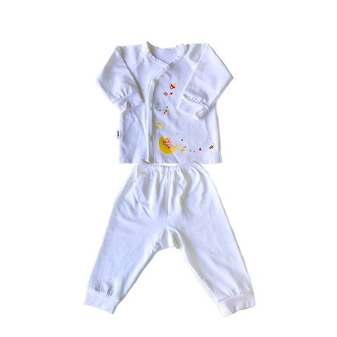 Bộ SS cài lệch dài tay IQ BABY Bé trăng