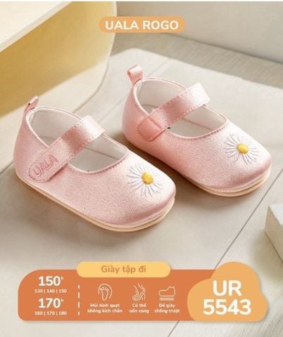 Giày tập đi Hoa cúc UR5543 Uala Hồng size 150