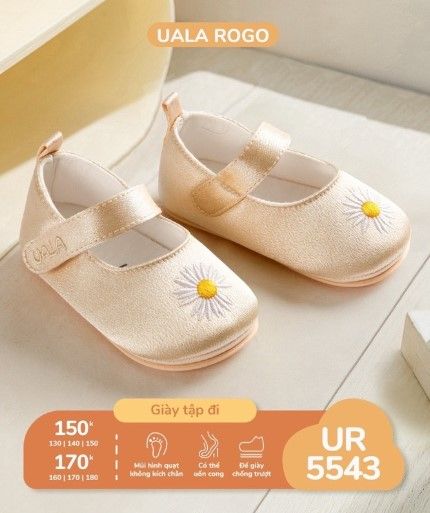 Giày tập đi Hoa cúc UR5543 Uala Trắng size 170
