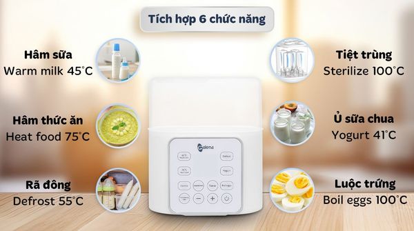 Máy hâm bình sữa đôi kiêm tiệt trùng điện tử Galena GA-W01