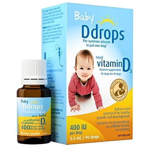 Baby Ddrops Liquid Vitamin D3 cho trẻ sơ sinh 90 giọt (0M+)