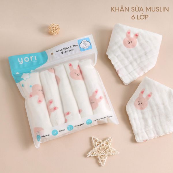 Khăn sữa Muslin sợi tre cho bé Yori (30x30cm)