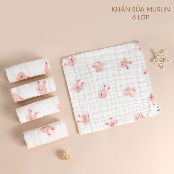 Khăn sữa Muslin sợi tre cho bé Yori (30x30cm)