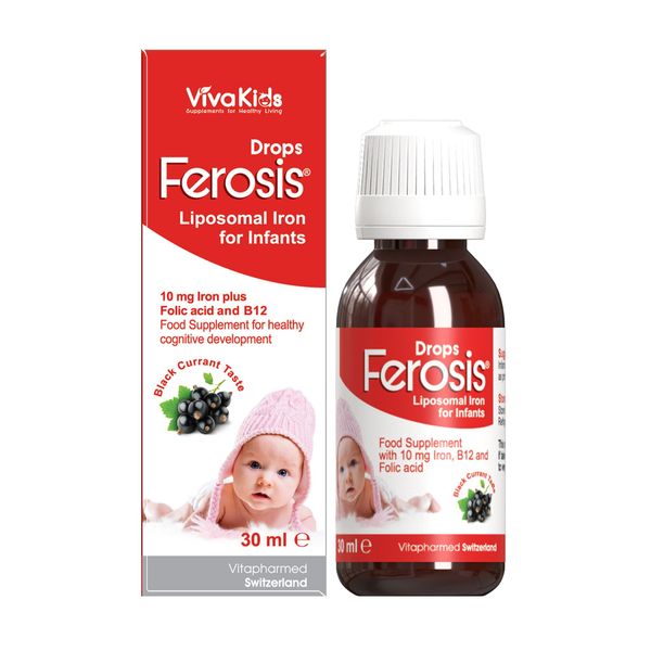 Sắt nhỏ giọt cho bé VivaKids Ferosis Drops 30m (6M+)