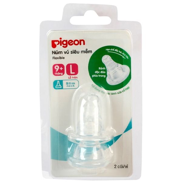 Vỉ 2 núm ty Pigeon cổ hẹp (nhiều size)