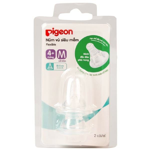 Vỉ 2 núm ty Pigeon cổ hẹp (nhiều size)