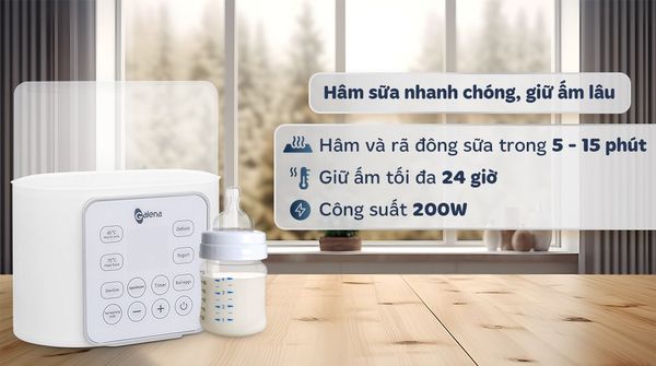 Máy hâm bình sữa đôi kiêm tiệt trùng điện tử Galena GA-W01