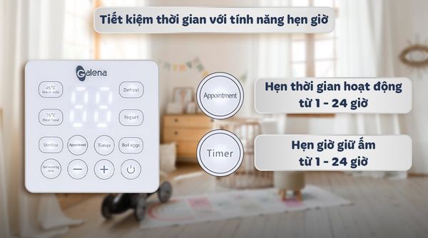 Máy hâm bình sữa đôi kiêm tiệt trùng điện tử Galena GA-W01