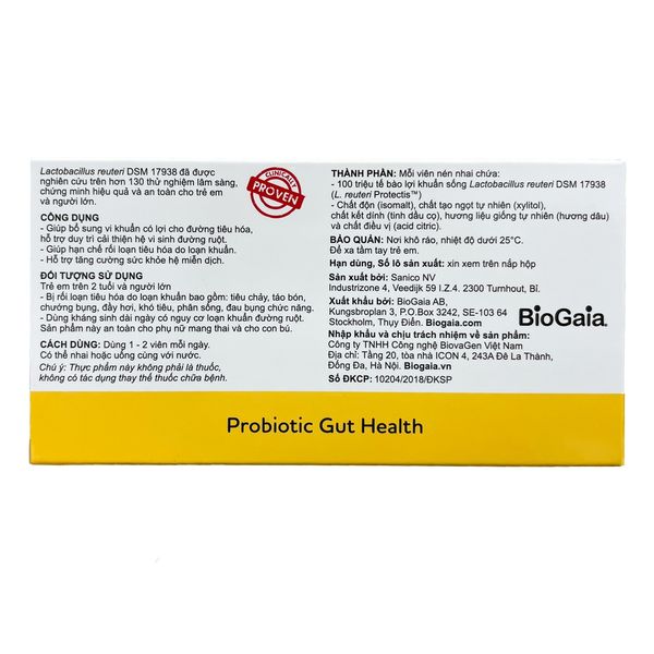 Men vi sinh Biogaia dạng viên nhai (2Y+)