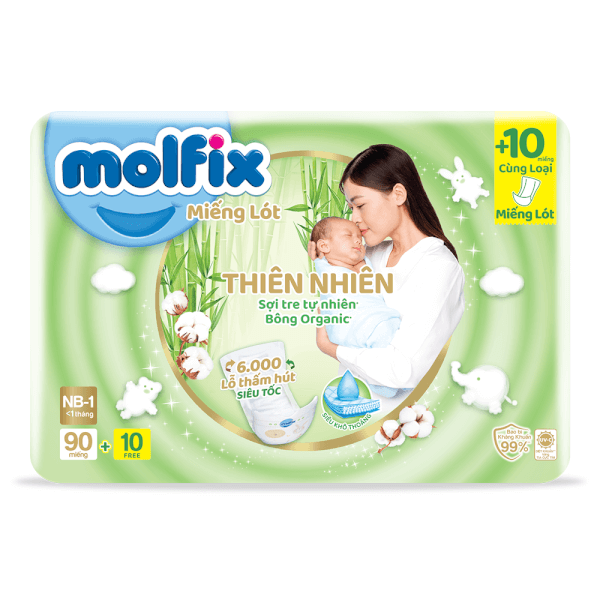 Bỉm Molfix dán NB1 90+10 (<1 tháng)