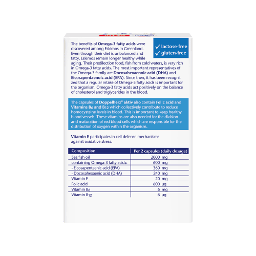 Thực phẩm bảo vệ sức khỏe Doppelherz Omega-3 (Dầu cá) + Folic acid + B6 + B12