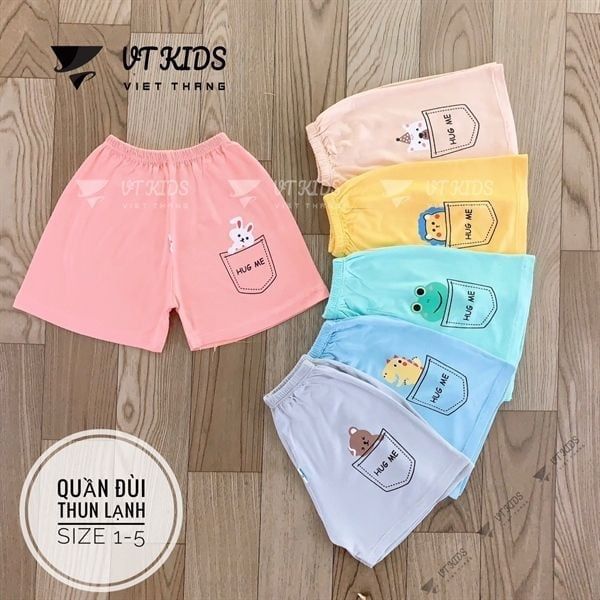 Quần đùi thun lạnh VT Kids Màu Ghi size 4 (8-10kg)