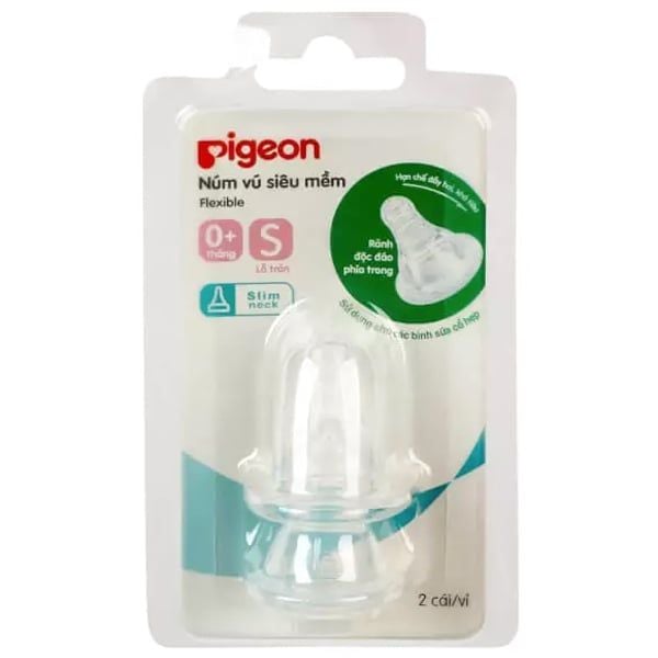 Vỉ 2 núm ty Pigeon cổ hẹp (nhiều size)