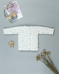 Bộ sơ sinh cột dây dài tay IQ BABY Gấu xám (0-3M)