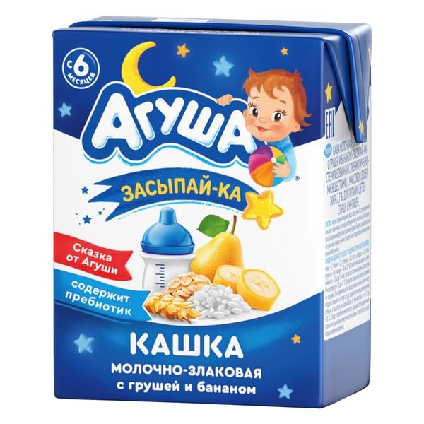 Sữa đêm ngũ cốc vị lê và chuối Agusha 200ml (6m+)