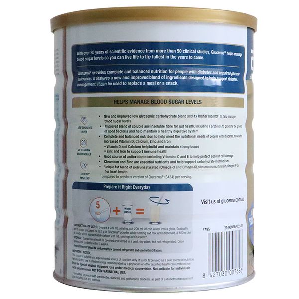 Sữa Glucerna Úc dành cho người già, người cao tuổi, người tiểu đường